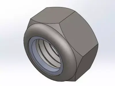 Porca sextavada autotravante M8 Self-locking hex nut M8 Free 3D model