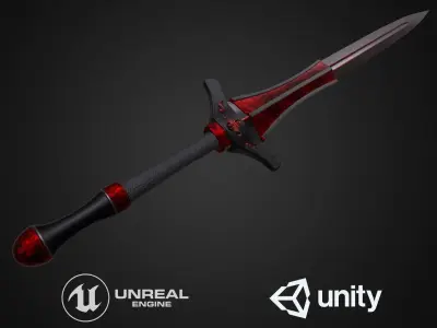 Dark sword Low-poly 3D model order