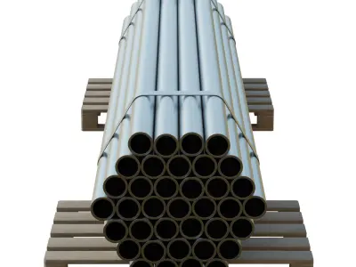 Steel Bars On Pallet Low-poly 3D model