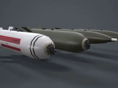 China Aviation Bomb Pack  Low-poly 3D model
