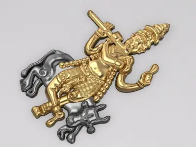 lord krishna pendant Hindu God 3D print model
