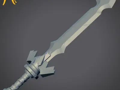 Stylized Fantasy Sword - Game Ready Low-poly 3D model
