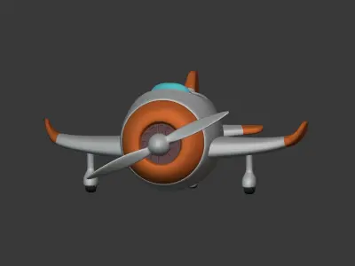 Cartoon Plane Low-poly 3D model buy