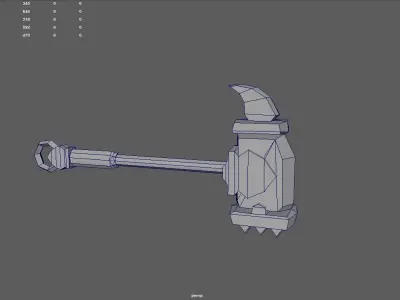 Hand Painted Low Poly Poppy Hammer Free low-poly 3D model