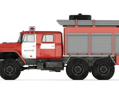 Ural 5557 AC-6-40 fire truck 2021 3D model