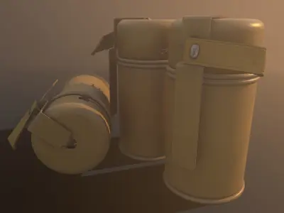 RG-41 three tan canisters Low-poly 3D model