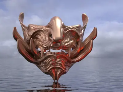 Samurai Mask and Tengu Mask 3D model