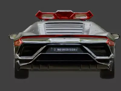 Futuristic Sci-Fi Interceptor Police Supercar 3D  Low-poly 3D model