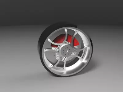 Wheel with brake disc Free 3D model