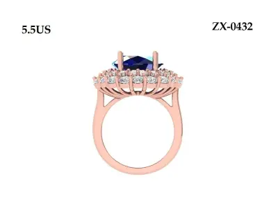 Oval Ring 3D print model 9