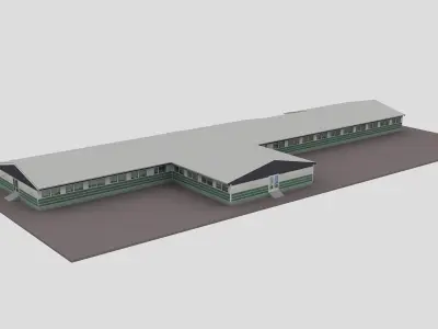 Realistic European City Block Building 24 Low-poly 3D model