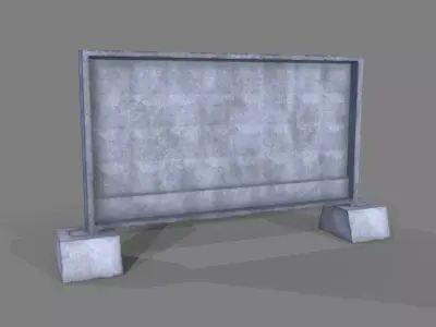 Fence Plate Low-poly 3D model