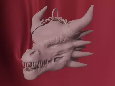 Dragon Head medallion Free 3D print model