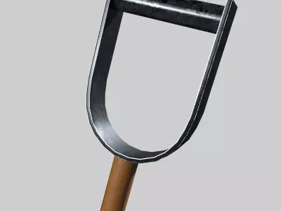 Spade with Handle Low-poly 3D model