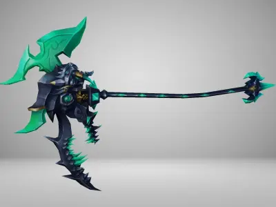 Futuristic Scythe Low-poly 3D model 2