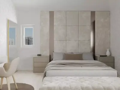 Country house bedroom Free low-poly 3D model