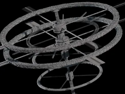 Sci Fi Space Station PBR Futuristic Ship City 3D model purchase