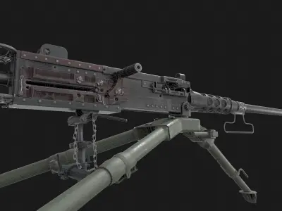 Browning M2HB Low-poly 3D model