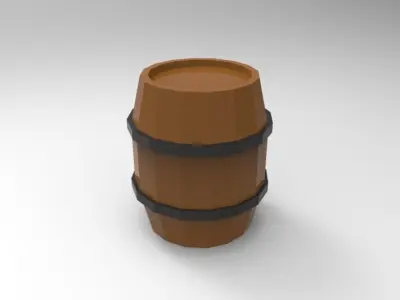 Barrel wooden Free low-poly 3D model get