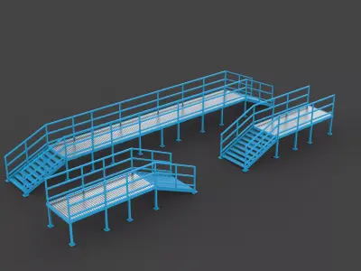 Industrial Metal Platform 02 3D model