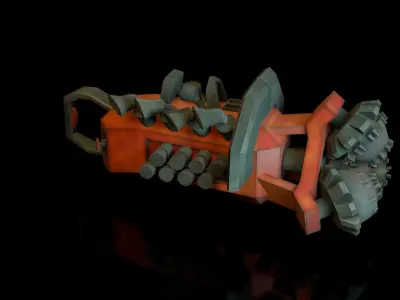 Stylized Hand Combat Drill Low-poly 3D model