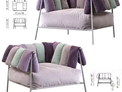 Armchair Tirella by Bonaldo 3D model