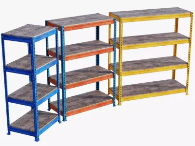 Storage Shelves - Game Ready PBR Low-poly 3D model