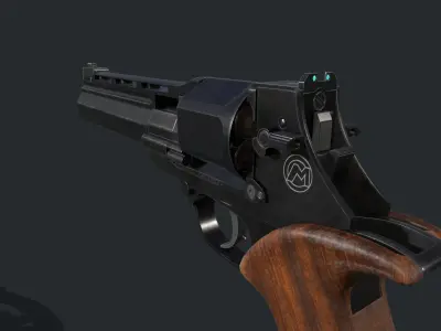 Unica 6 revolver Low-poly 3D model