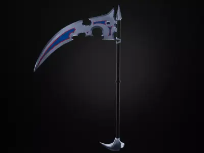 Demon Spade Scythe Low-poly 3D model