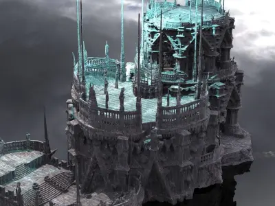 Poseidon ruins Platforms Kitbash  3D model
