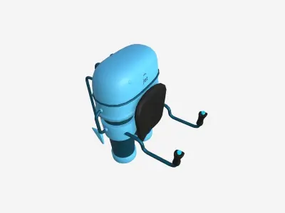 Jetpack C02 Blue - SciFi Character Design Low-poly 3D model
