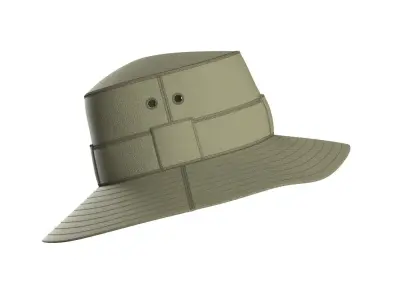 Olive Bucket Hat 3D model