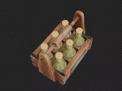 stylized beer crate 3D model