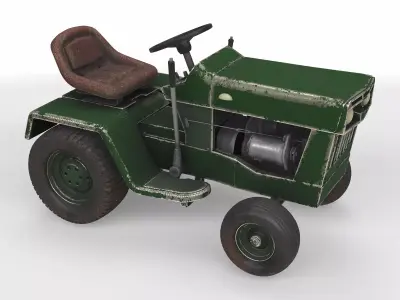 vintage riding lawn mower 3D model