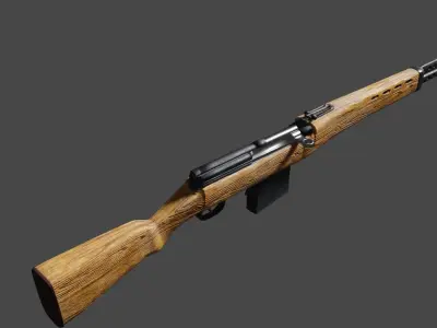 Tokarev SVT-40 USSR Rifle Free low-poly 3D model