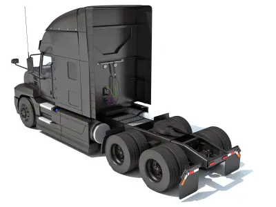 Sleeper Cab Tractor Truck 3D model