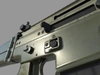 FN SCAR L RIFLE PBR Low-poly 3D model