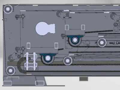 3D design of four-section telescopic belt loading conveyor 3D model
