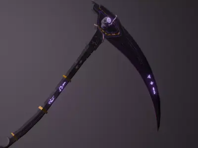 Stylized Scythe game ready Low-poly 3D model