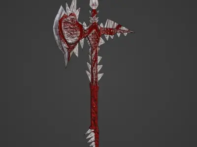 Stylized lizard axe weapon PBR low-poly Game ready  Low-poly 3D model