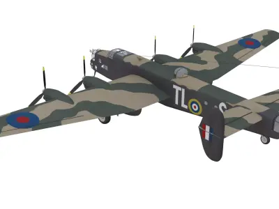 Handley Page Halifax Low-poly 3D model purchase