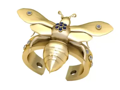QUEEN BEETLE DESIGN RING 3D PRINTABLE MODEL 3D print model