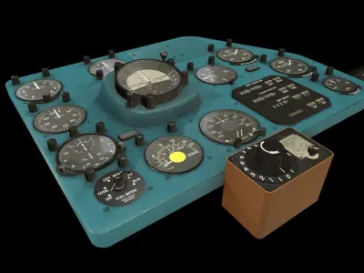 Mi-8MT Mi-17MT Right Panels Board English Low-poly 3D model