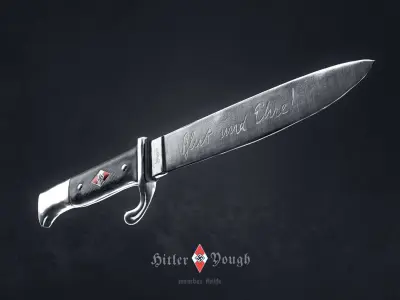 WW2 German Hitler Youth Knife Free low-poly 3D model