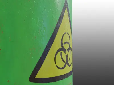 Biohazard Waste Barrel Low-poly 3D model