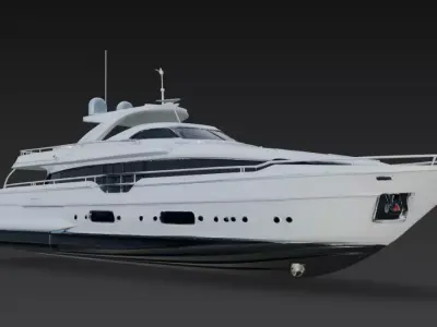 Modern Luxury Flybridge Motor Yacht 3D Model 3D print model