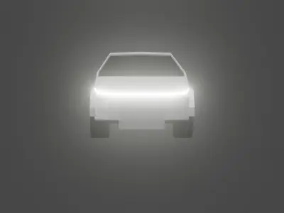 cybertruck car with light Free low-poly 3D model