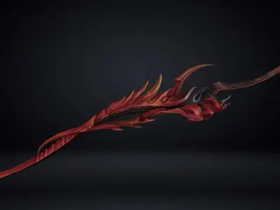Futuristic Sword Low-poly 3D model 13