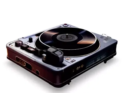 Futuristic Turntable SciFi Record Player Low-poly 3D model