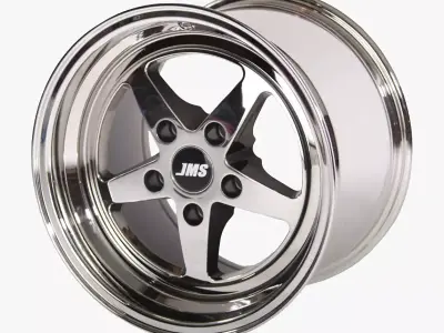 JMS Avenger Series Race Wheel 17 X 10 White Chrome Rear 3D model